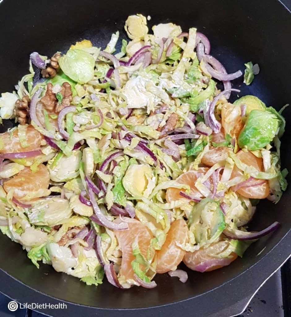 winter salad in a pan